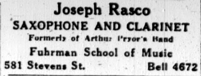 Joseph Rasco, Camden music instructor