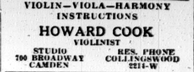 Howard Cook, Camden music instructor