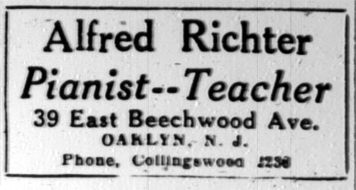 Alfred Richter, Camden music instructor