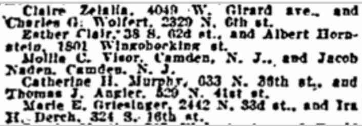 Philadelphia Inquirer clipping, June 9 1922
