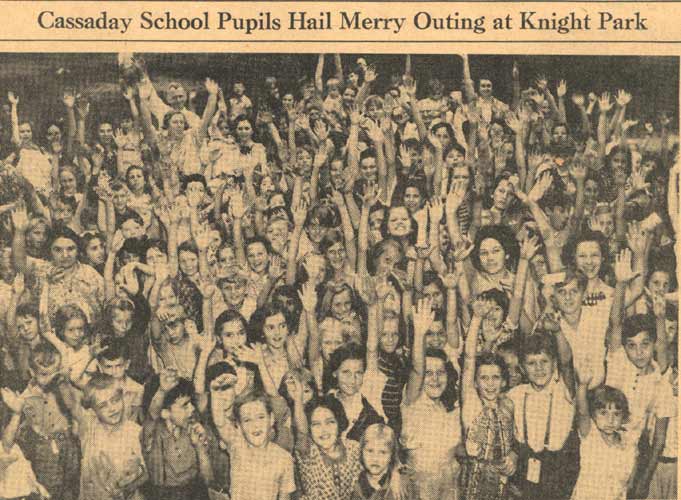 Cassaday School Pupils Hail Merry Outing at Knight Park - Camden Courier-Post, June 29, 1939