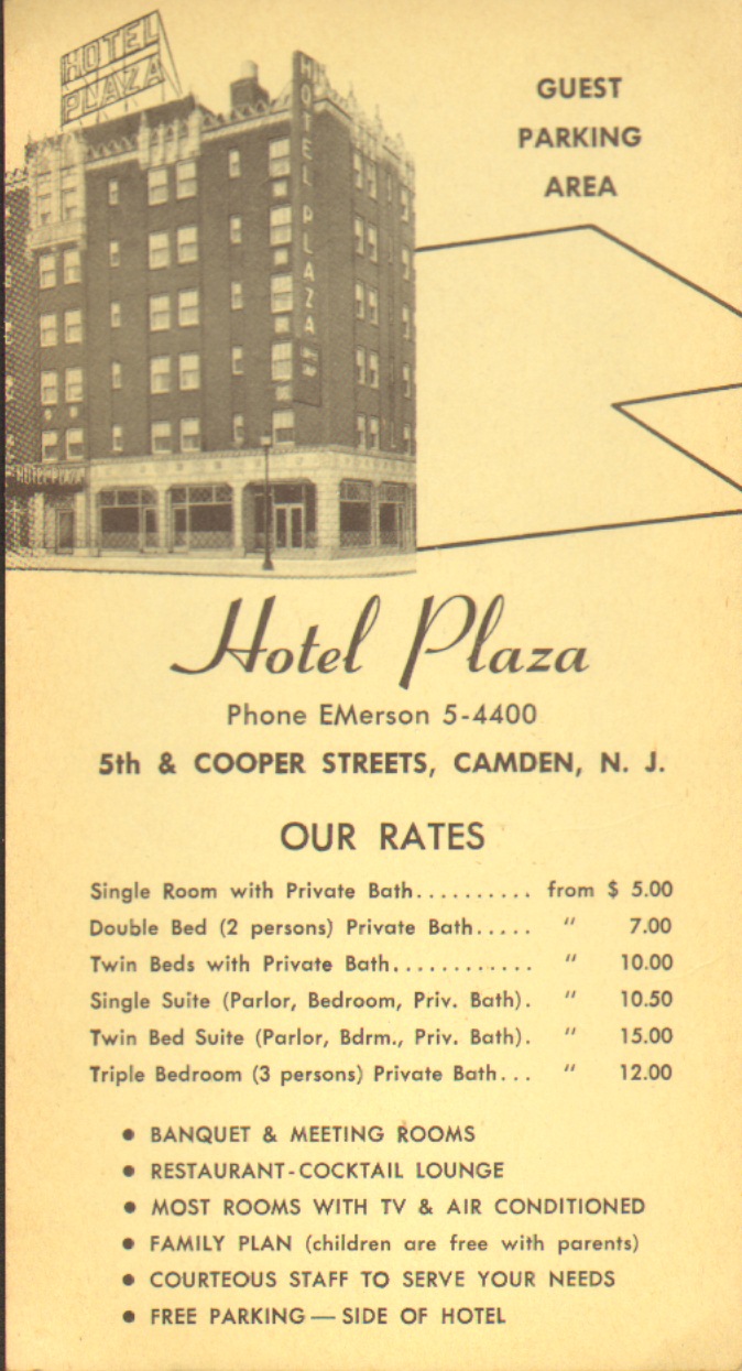Hotel Plaza, mid-1950s to early 1960s