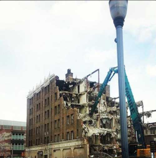 Hotel Plaza demolition, February 8, 2014