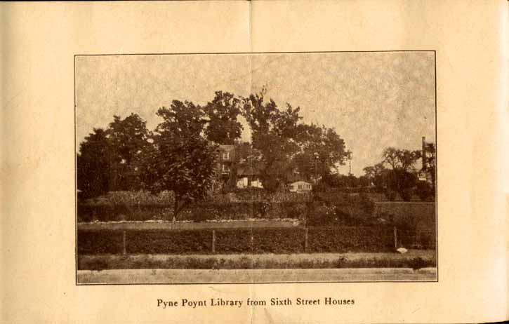 Pyne Poynt Library from Sixth Street Houses — Wood Manufacturing Co. brochure, c. 1910