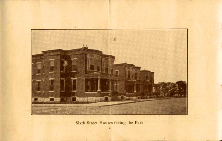 Sixth Street Houses facing the Park — Wood Manufacturing Co. brochure, c. 1910