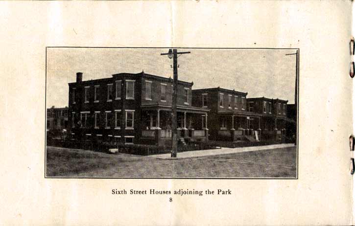 Sixth Street Houses adjoining the Park — Wood Manufacturing Co. brochure, c. 1910