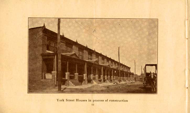York Street Houses in process of construction — Wood Manufacturing Co. brochure, c. 1910