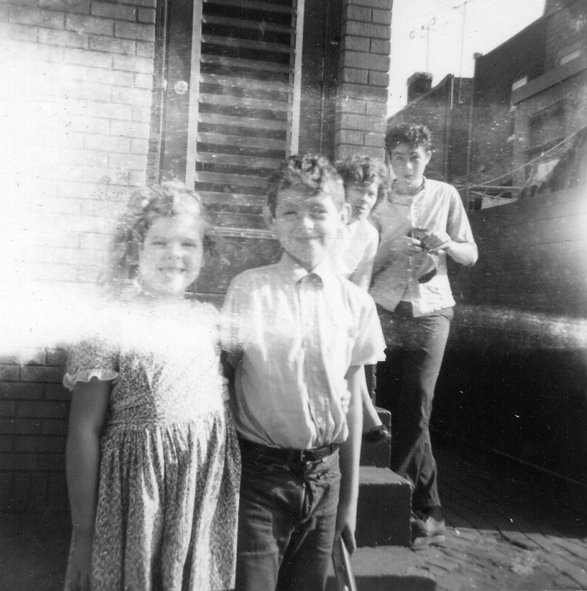 From left: Linda, Michael, Mary, and Raymond Becoskie in backyard of 510 North 7th Street