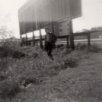 Jackie Brooks at the Admiral Wilson Boulevard and Forrest Hills overpass, 1959-1960