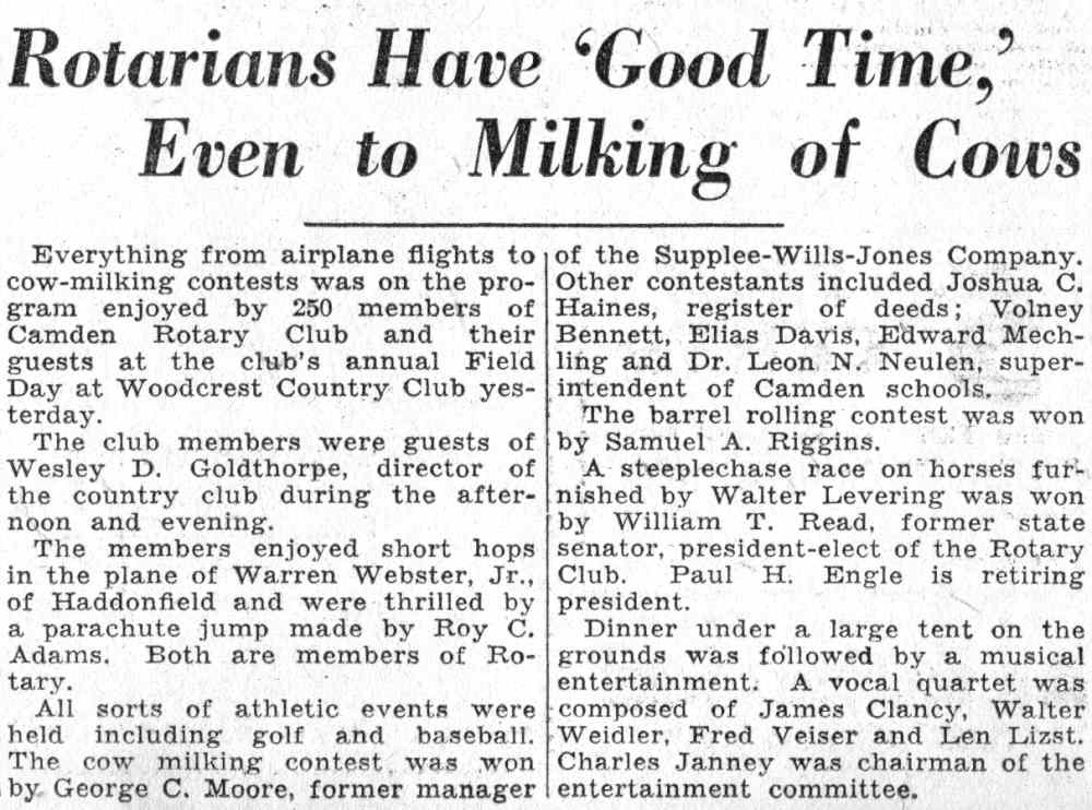 Camden Rotary Club, Camden Courier-Post, June 8, 1932