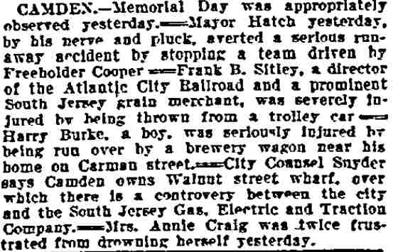 Philadelphia Inquirer, February 21, 1905 — Frank B. Sitley