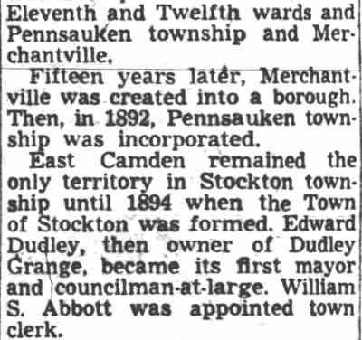 East Camden & Cramer Hill — Camden Courier-Post, May 16, 1949, final column