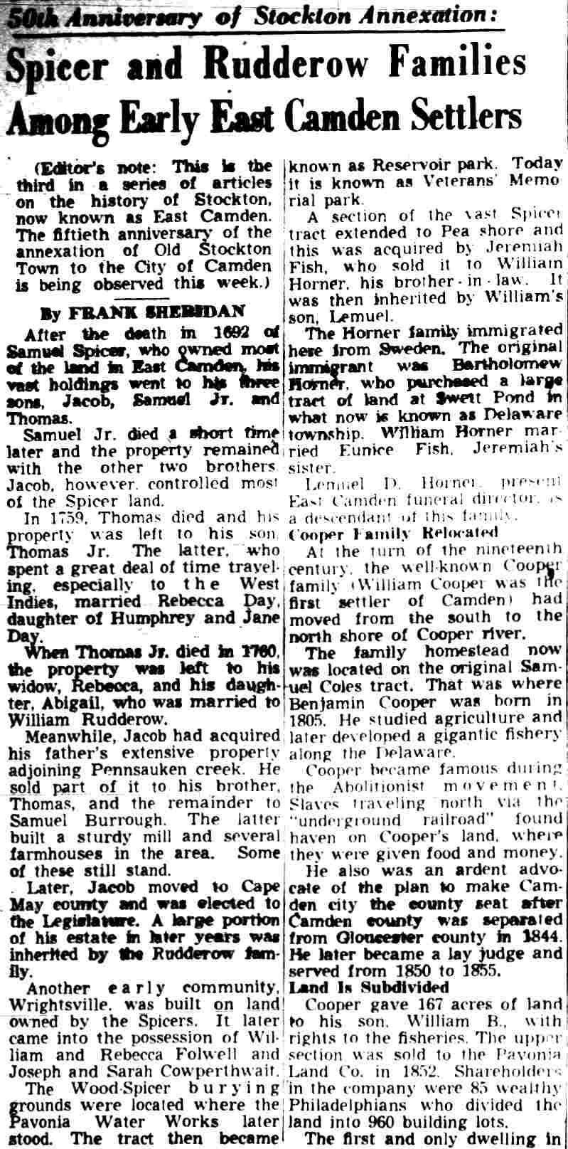 East Camden & Cramer Hill — Camden Courier-Post, May 18, 1949, page 1