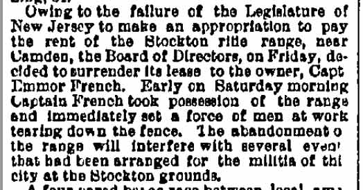 Stockton Rifle Range — Philadelphia Inquirer, May 17, 1883