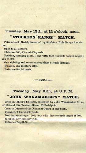 Stockton Rifle Range — May 1879 Program, page 5