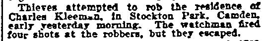 Stockton Park robbery attempt — Philadelphia Inquirer, July 23, 1900