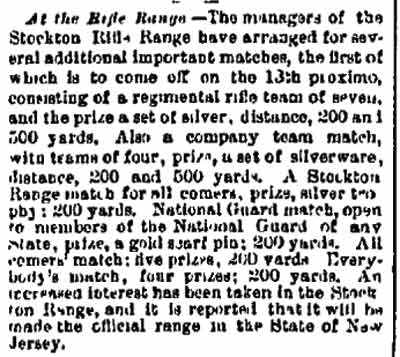 Stockton Rifle Range — Philadelphia Inquirer, April 27, 1880