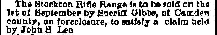 Stockton Rifle Range — Philadelphia Inquirer, August 3, 1883