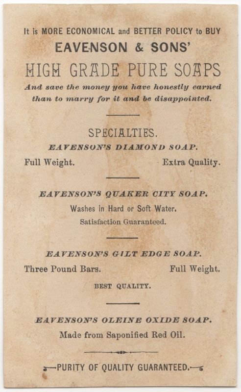 J. Eavenson & Sons 1890s trade card