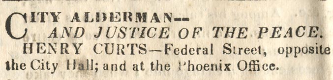 Henry Curts advertisement, May 22, 1858