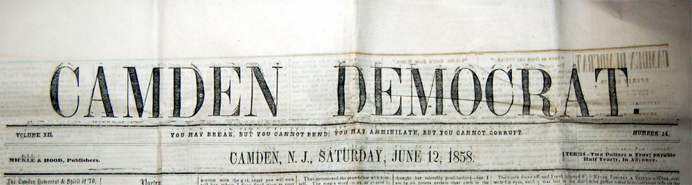 Camden Democrat, June 12, 1858, front page thumbnail