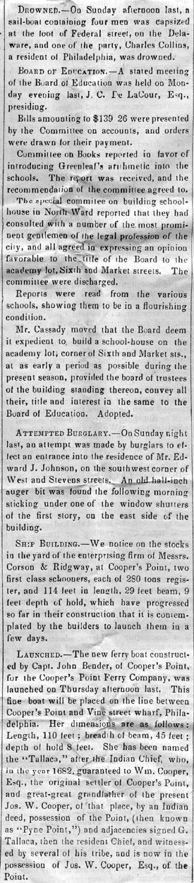 Camden Democrat, June 12, 1858, Page 2, Column 4, bottom