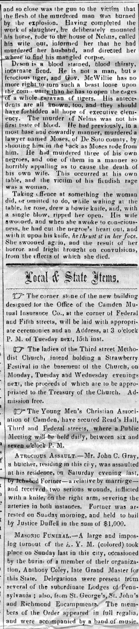 Camden Democrat, June 12, 1858, Page 2, Column 4, top