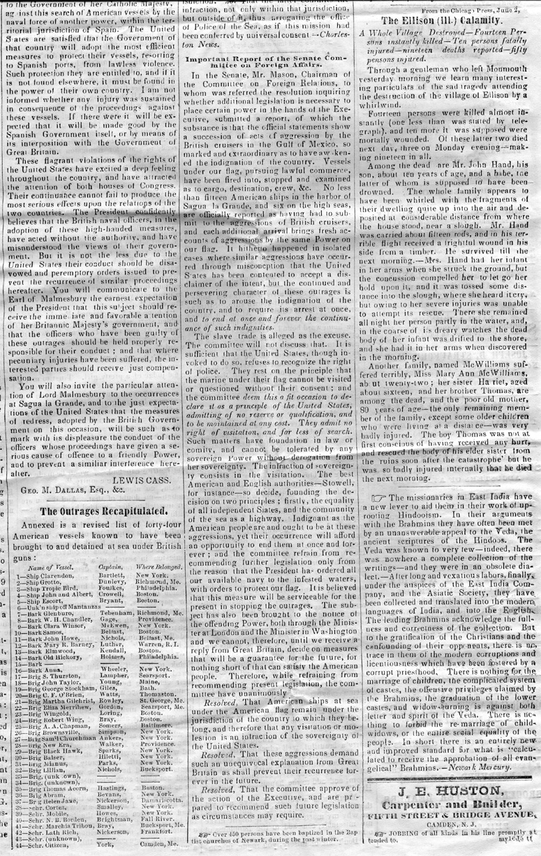 Camden Democrat, June 12, 1858, Page 2, Columns 5-7, bottom