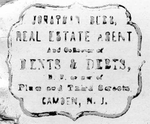 Jonathan Burr business document, 1858