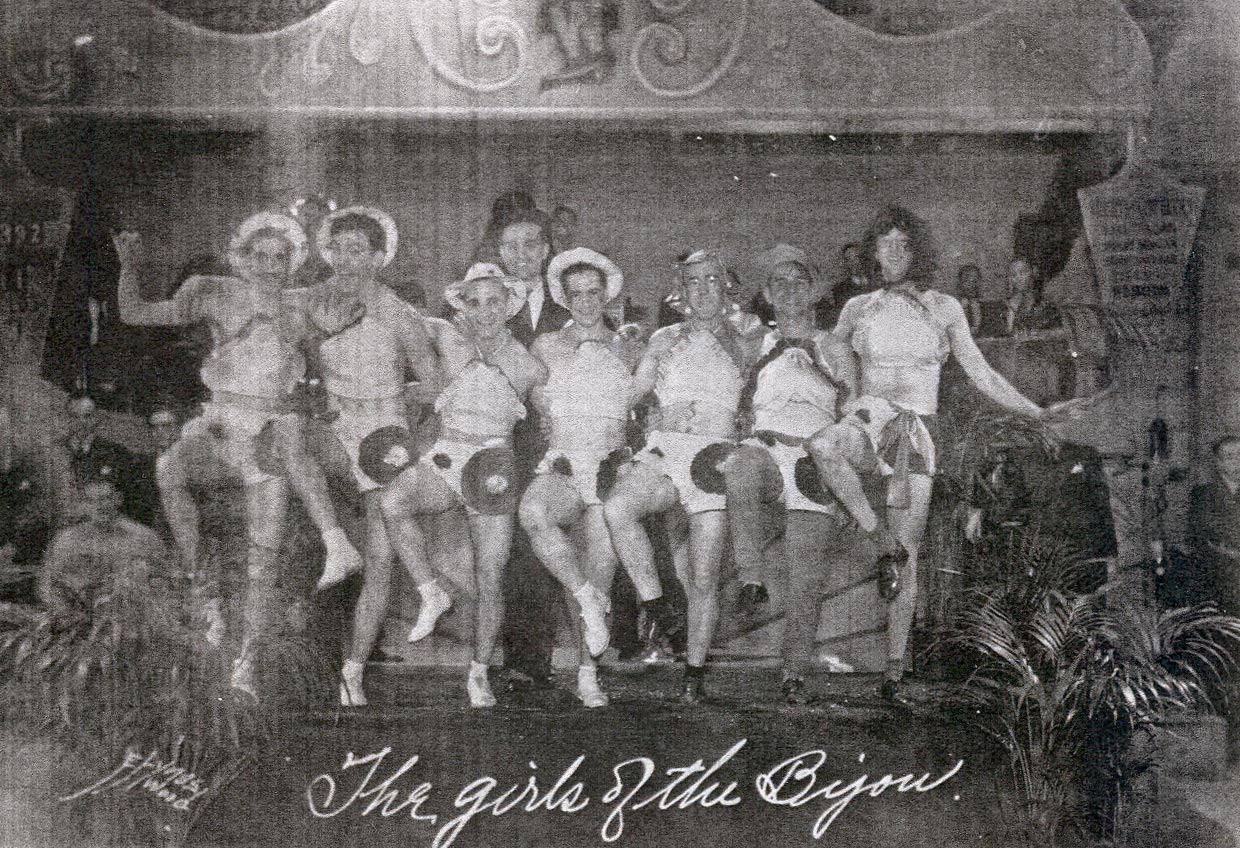 Walkathon 'Girls of the Bijou' — Ira Coffey's Walkathonians can be seen behind the girls