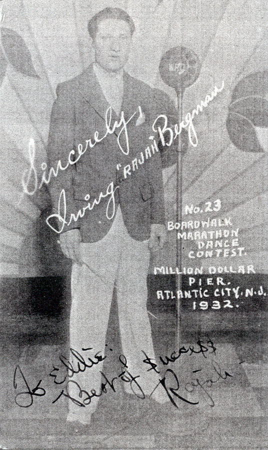 Irving 'Rajah' Bergman at the 1932 Atlantic City Steel Pier Walkathon