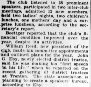 Hotel Walt Whitman — Camden Kiwanis Club, January 7, 1928