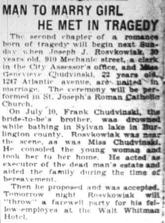 Hotel Walt Whitman — St. Joseph's Roman Catholic Church, February 16, 1928