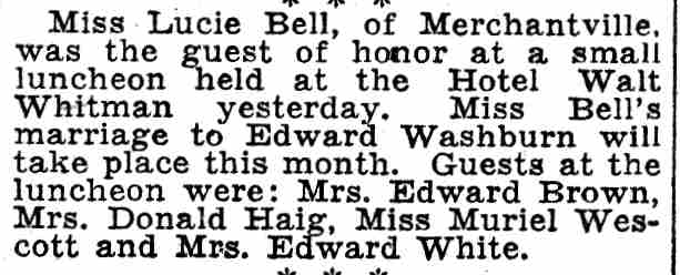 Hotel Walt Whitman — June 18, 1932