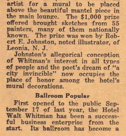 Walt Whitman Hotel — Camden Courier-Post, July 5, 1926