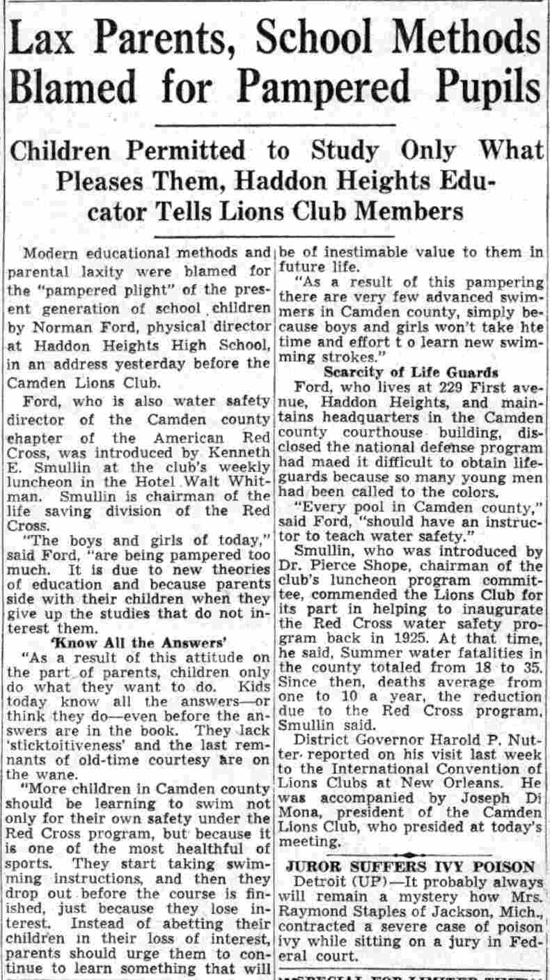 Hotel Walt Whitman — July 31, 1941