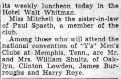 Hotel Walt Whitman — July 31, 1941