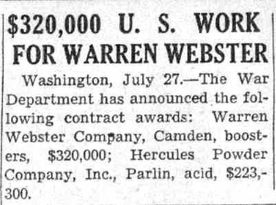 Camden Courier-Post, July 28, 1941 — Warren Webster