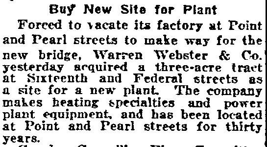 Philadelphia Inquirer, December 24, 1921 — Warren Webster