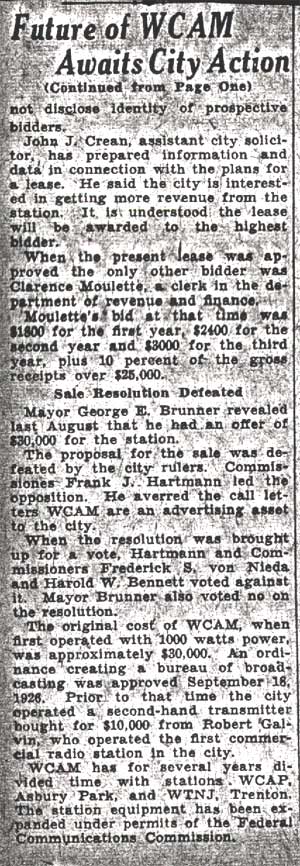 Camden Courier-Post, January 18, 1938 — WCAM radio, continued