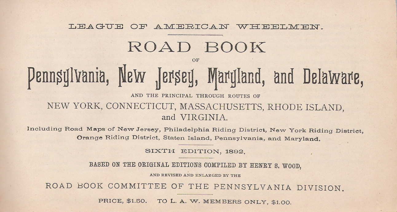 League of American Wheelmen — 1892