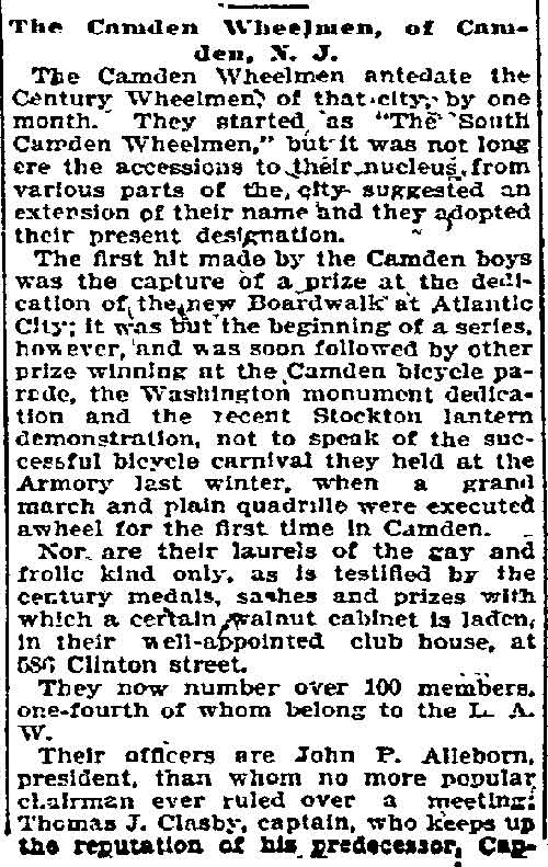 Camden Wheelmen — Philadelphia Inquirer, August 8, 1897, page 2
