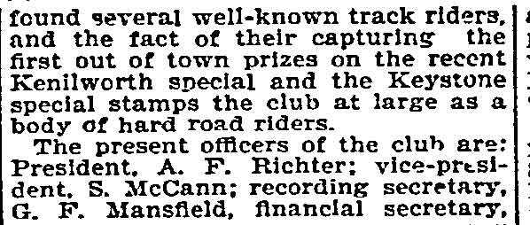 Century Wheelmen — Philadelphia Inquirer, August 8, 1897, page 2