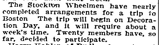 Stockton Wheelmen — Philadelphia Inquirer, February 6, 1896, page 2