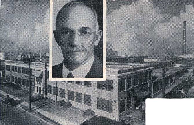 Warren Webster and his factory on Federal Street, 1888