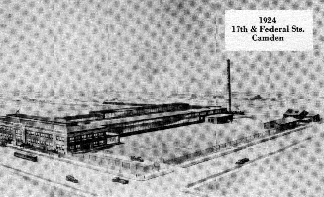 The Warren Webster Company factory at 17th and Federal Street, 1924