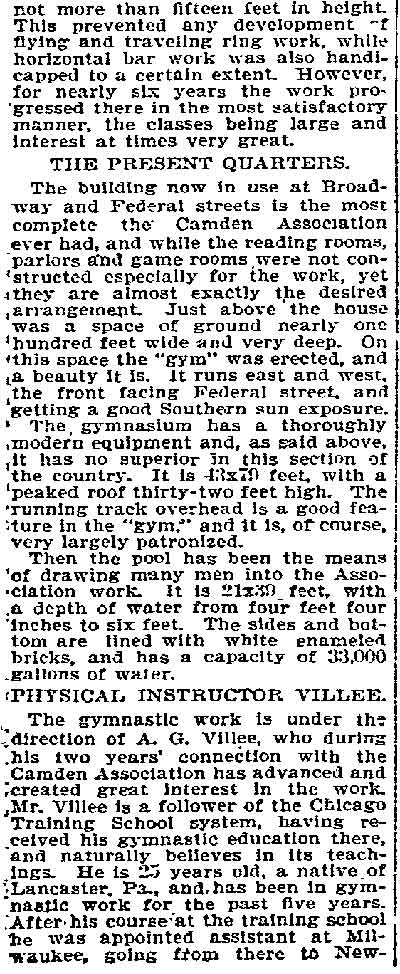 How the Y. M. C. A. Benefits Camden - Philadelphia Inquirer, March 1, 1896