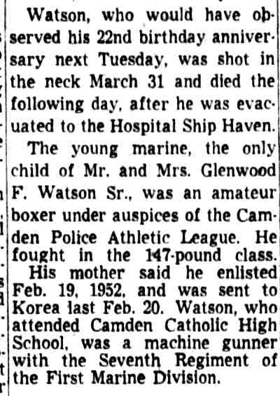 Camden Courier-Post article continuation, April 11, 1953