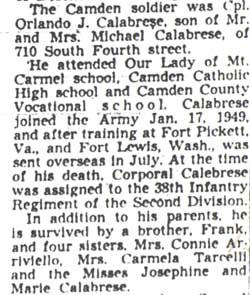 Camden Soldier Among 394 Dead On Way to U.S., Camden Courier-Post, July 3, 1951, part 2