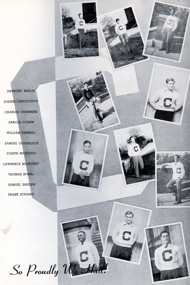 Varsity lettermen, Camden High School yearbook, February 1944